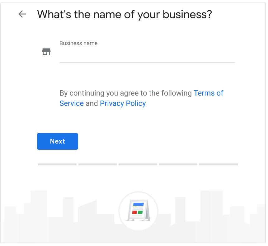 google my business sign up form